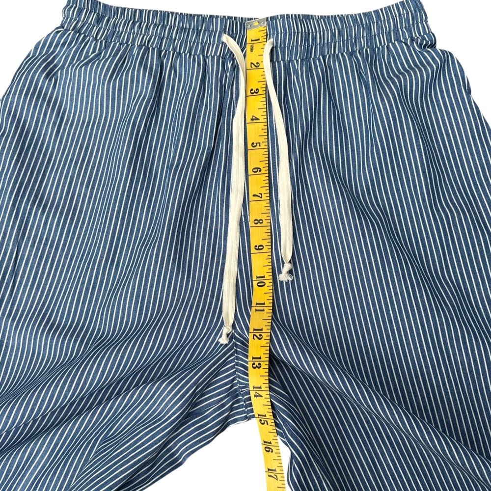Baltic Born Odelia Striped Blue Off White Wide Leg Cotton Drawstring Pants M NWT - Picture 11 of 12